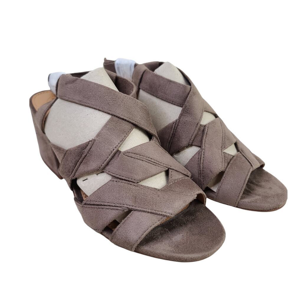 NEW Comfortview Felipa Taupe Strappy Sandals 7.5 Comfort Walking Faux Suede